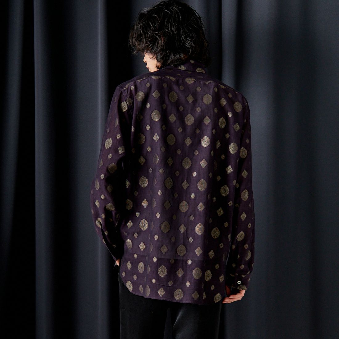 Needles [ニードルズ] ワークシャツ [OT162] A WINE&&モデル身長：182cm 着用サイズ：L&&