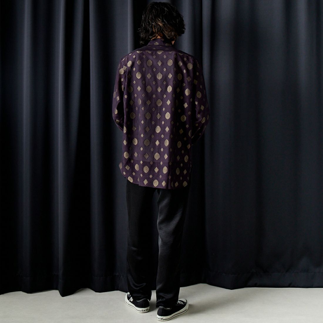 Needles [ニードルズ] ワークシャツ [OT162] A WINE&&モデル身長：182cm 着用サイズ：L&&