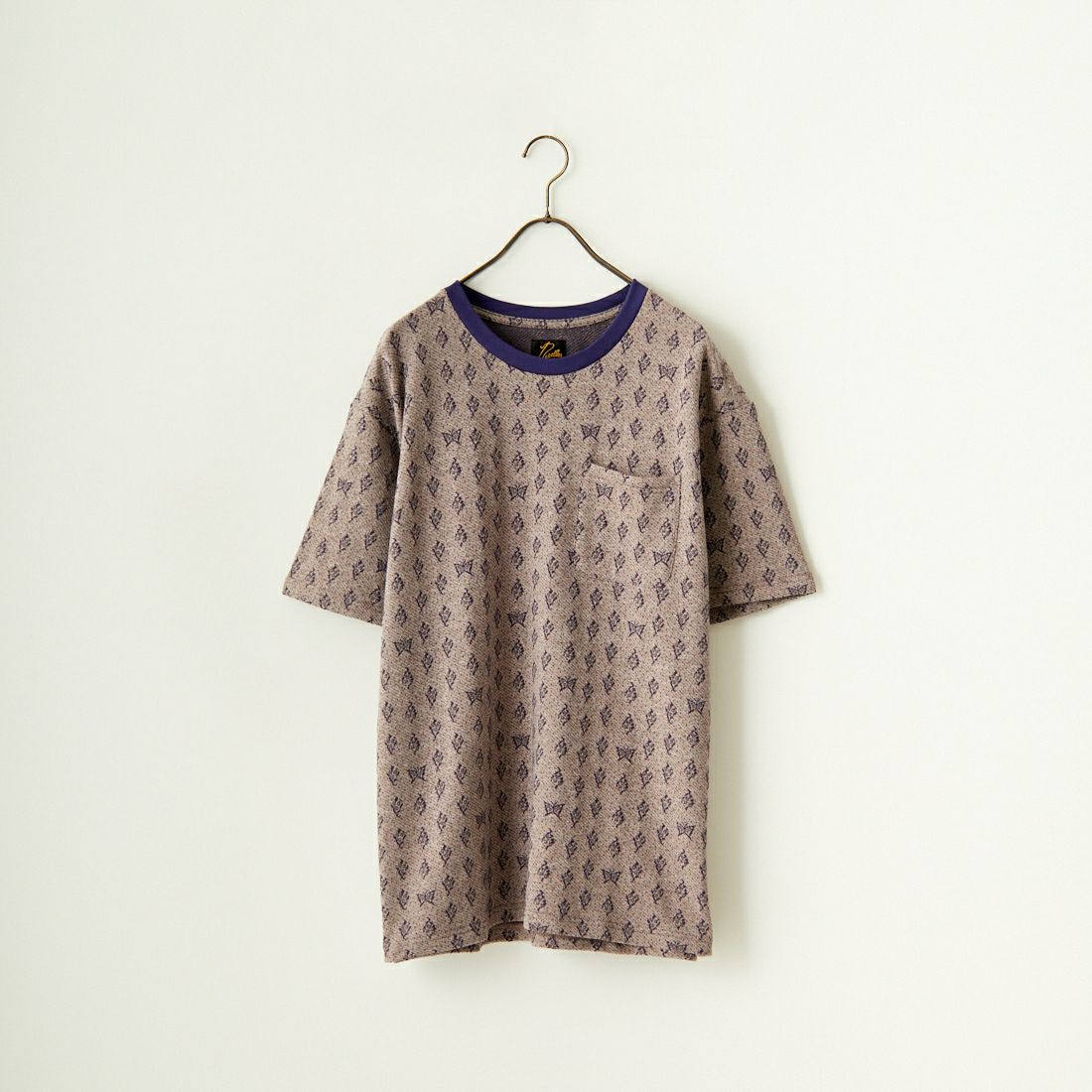 Needles [ニードルズ] パピヨン&フラワージャガードTシャツ [OT243] B GRY/PPL