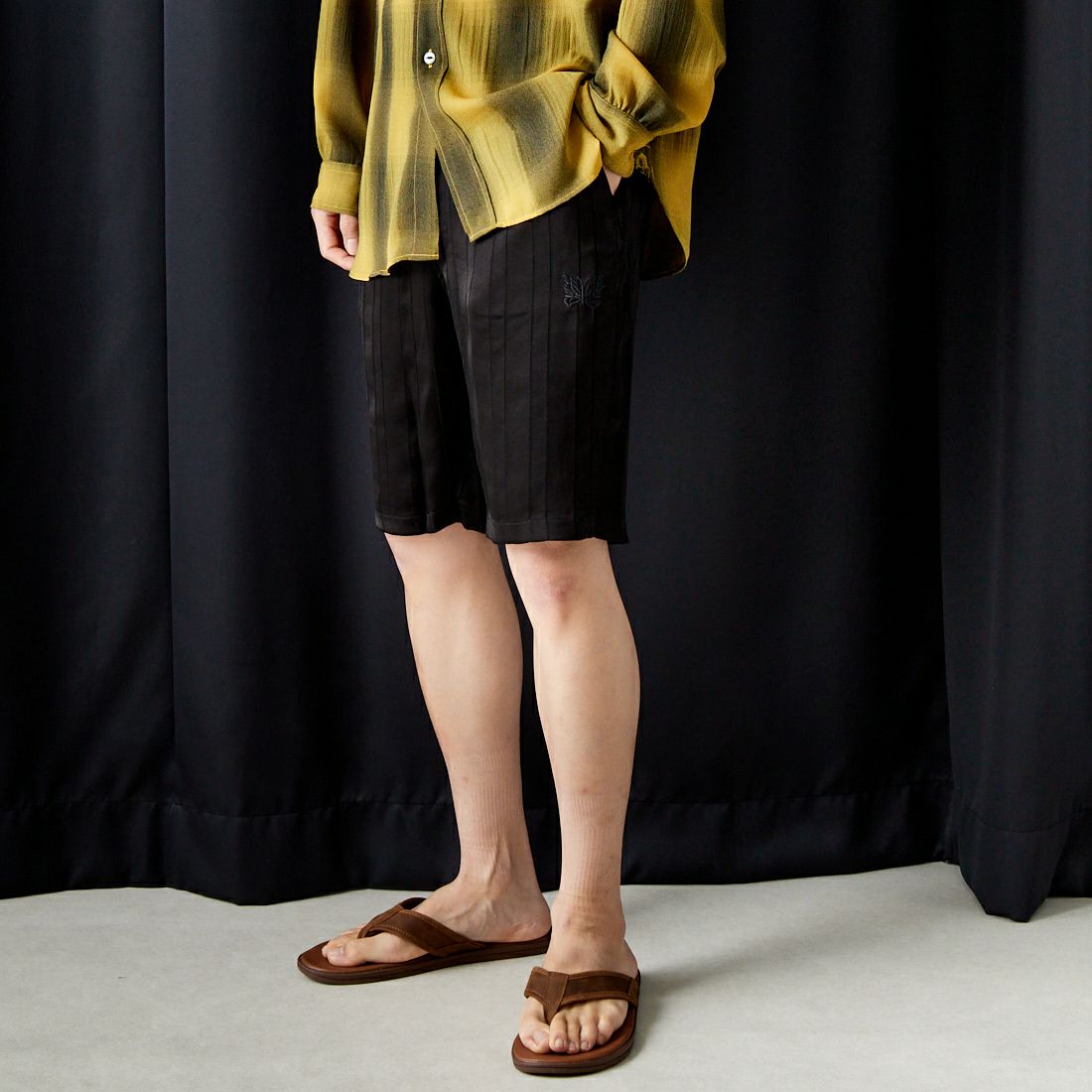 Needles [ニードルズ] ストリングカウボーイショーツ [OT203] C BLACK&&モデル身長：182cm 着用サイズ：M&&