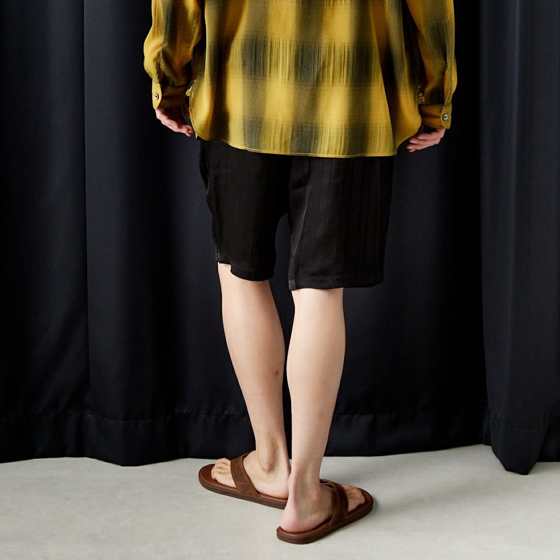 Needles [ニードルズ] ストリングカウボーイショーツ [OT203] C BLACK&&モデル身長：182cm 着用サイズ：M&&