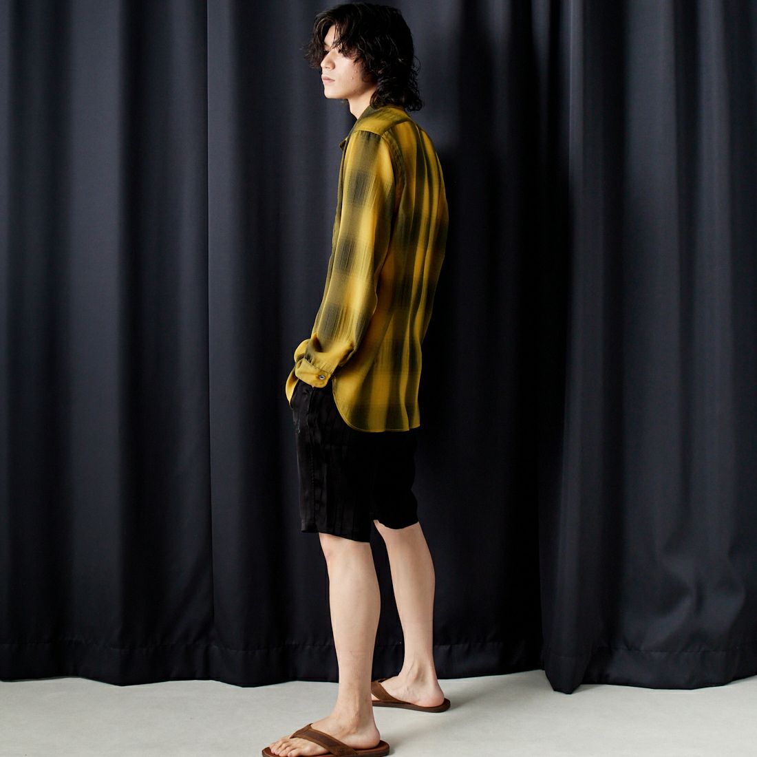 Needles [ニードルズ] ストリングカウボーイショーツ [OT203] C BLACK&&モデル身長：182cm 着用サイズ：M&&