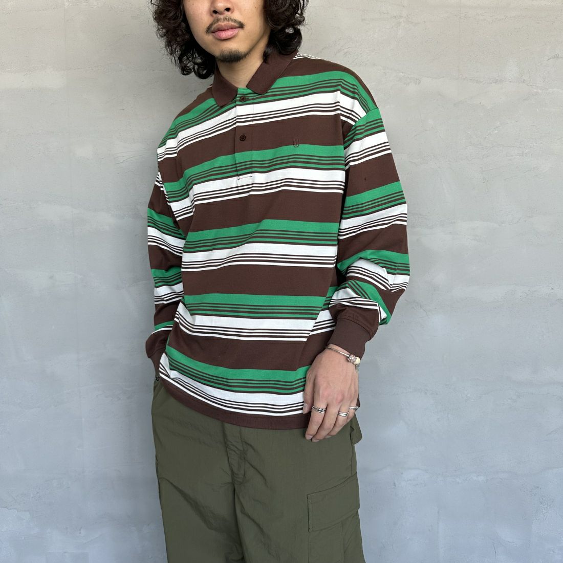 BRN BORDER&&モデル身長：173cm 着用サイズ：L&&