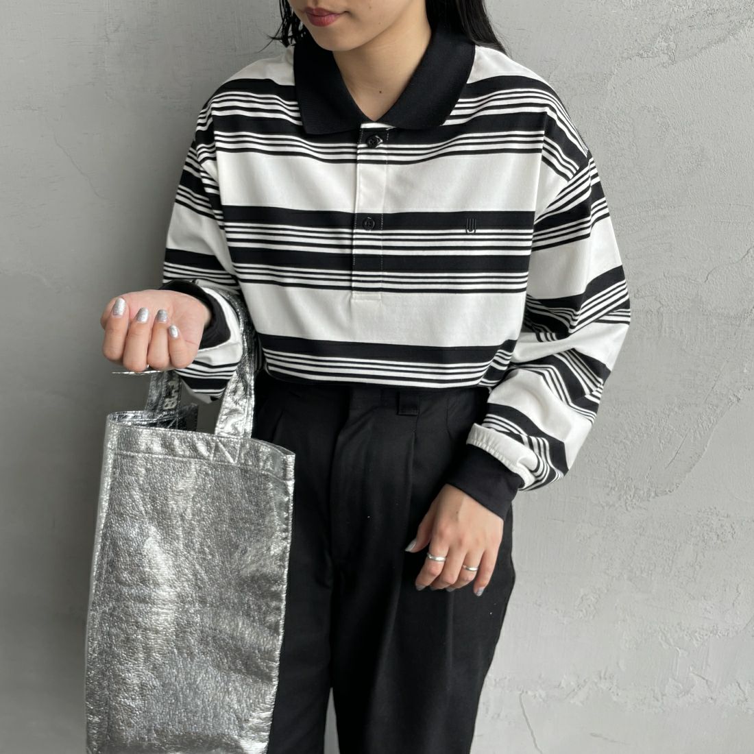 WHT BORDER&&モデル身長：156cm 着用サイズ：S&&