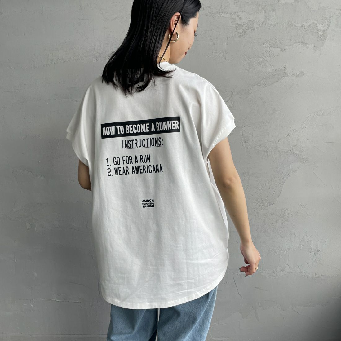 Americana × JEANS FACTORY [アメリカーナ × ジーンズファクトリー] 別注 ラウンドヘムバックプリントTシャツ [ASO-M-700-2-JF]