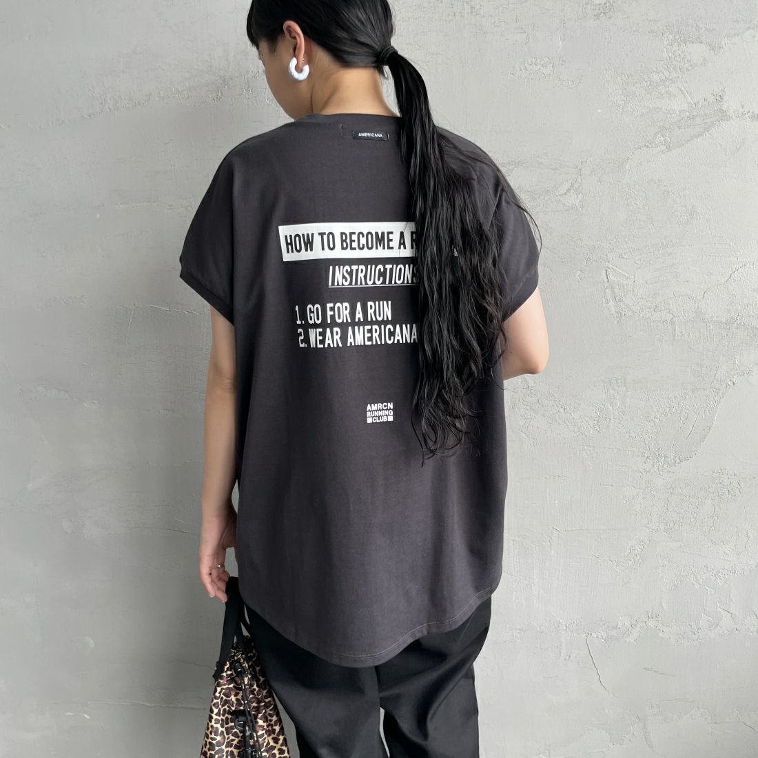 Americana × JEANS FACTORY [アメリカーナ × ジーンズファクトリー] 別注 ラウンドヘムバックプリントTシャツ  [ASO-M-700-2-JF]