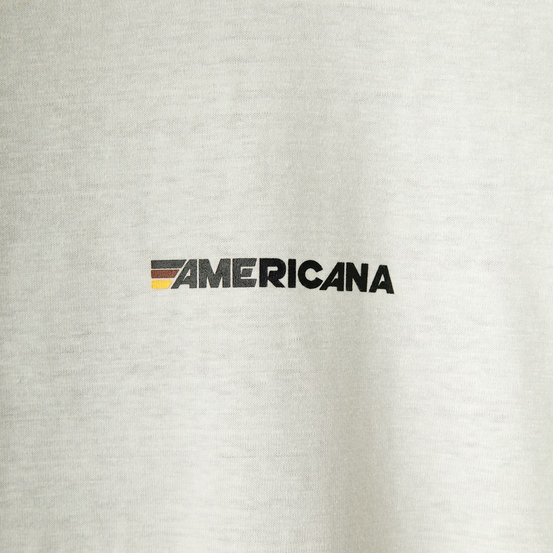 Americana × JEANS FACTORY [アメリカーナ × ジーンズファクトリー] 別注 ワイドショートワンポイントTシャツ [ASO-M-699-2-JF] ﾗｲﾄｸﾞﾚｰ