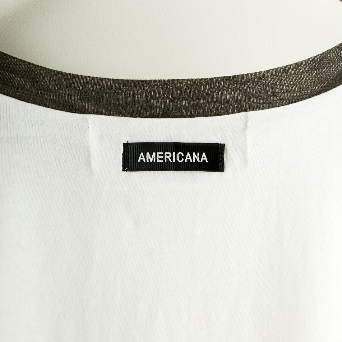 Americana × JEANS FACTORY [アメリカーナ × ジーンズファクトリー] 別注 フロントロゴ袖シアーラグランTシャツ [ASO-M-698-2-JF] ﾎﾜｲﾄ