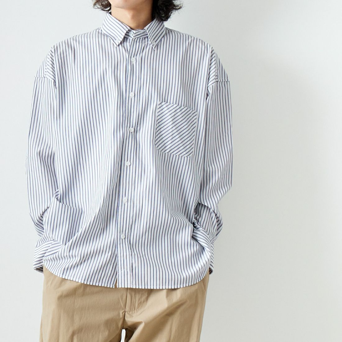 Jeans Factory Clothes [ジーンズファクトリークローズ] ビッグボタンダウンシャツ [JFC-241-014] B ST.WHT