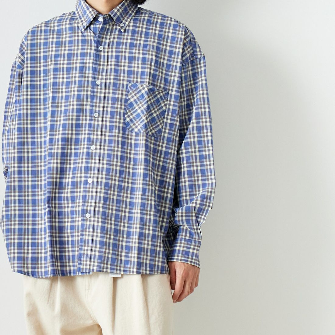 Jeans Factory Clothes [ジーンズファクトリークローズ] ビッグボタンダウンシャツ [JFC-241-014] F CK.BLU