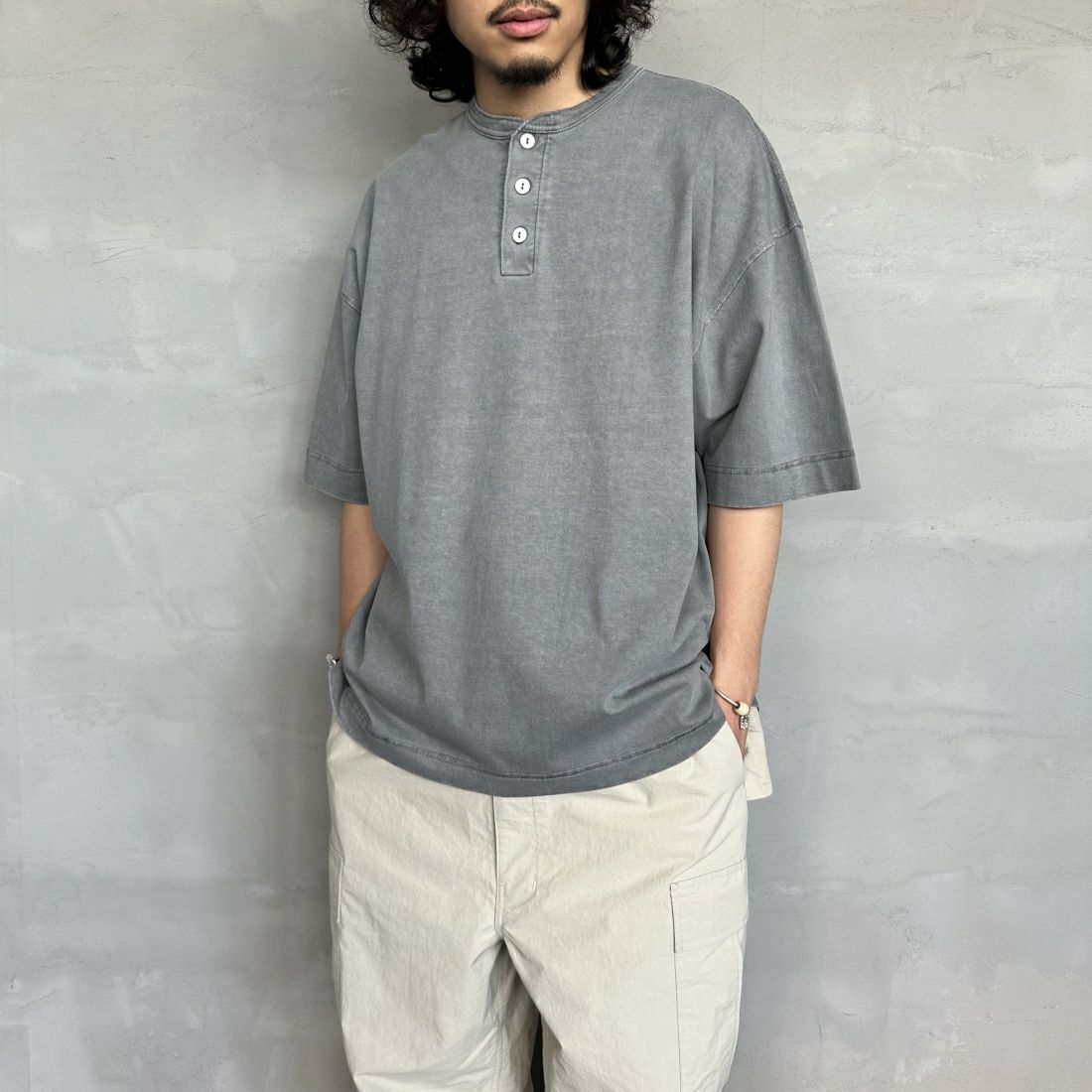 Health knit [ヘルスニット] 別注 ビックシルエット ヘンリーネックTシャツ [HR24S-M021-JF]