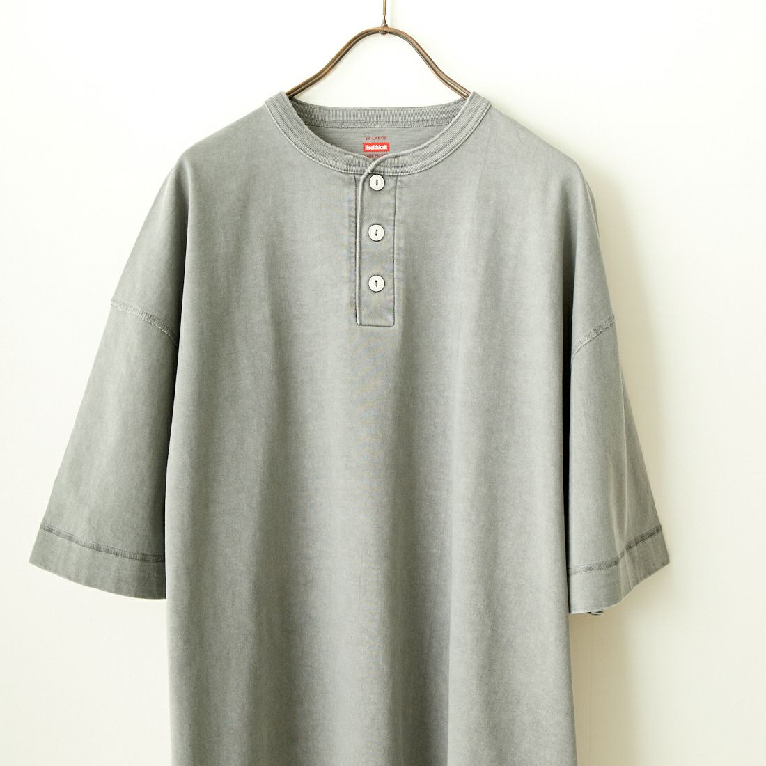 Health knit [ヘルスニット] 別注 ビックシルエット ヘンリーネックTシャツ [HR24S-M021-JF] CHARCOAL