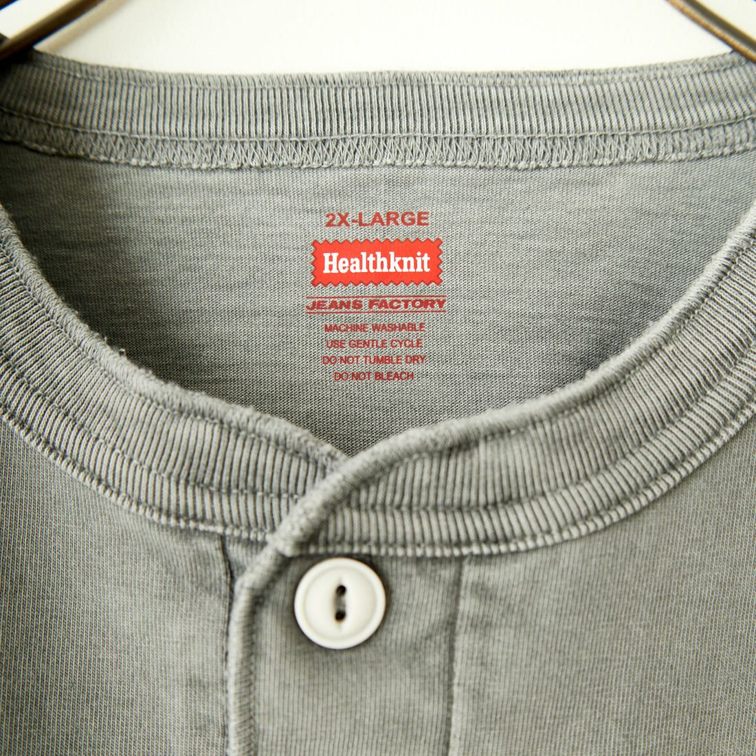 Health knit [ヘルスニット] 別注 ビックシルエット ヘンリーネックTシャツ [HR24S-M021-JF] CHARCOAL