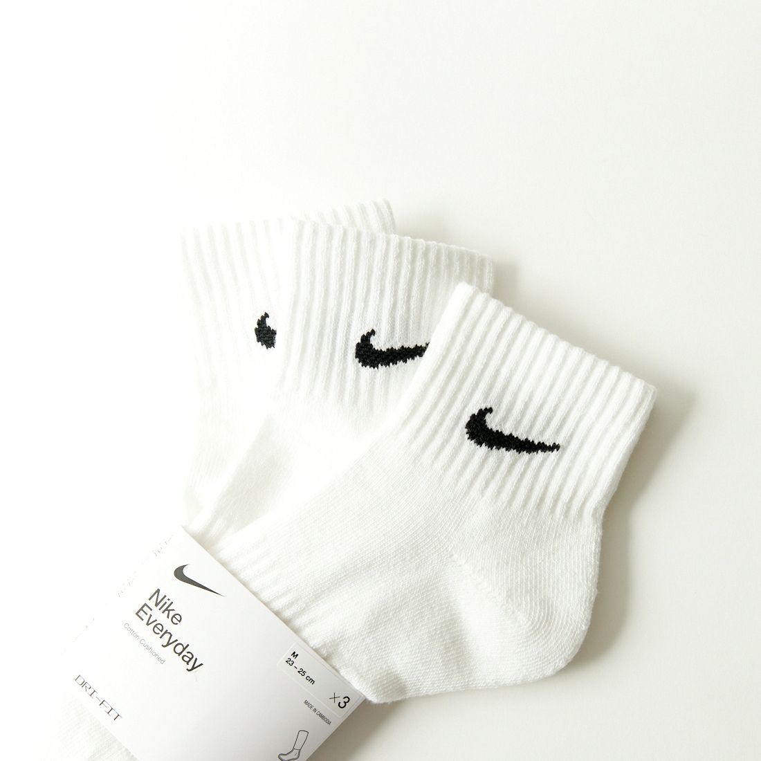 NIKE [ナイキ] クッションクウォーターソックス [SX7667] 100 ﾎﾜｲﾄ