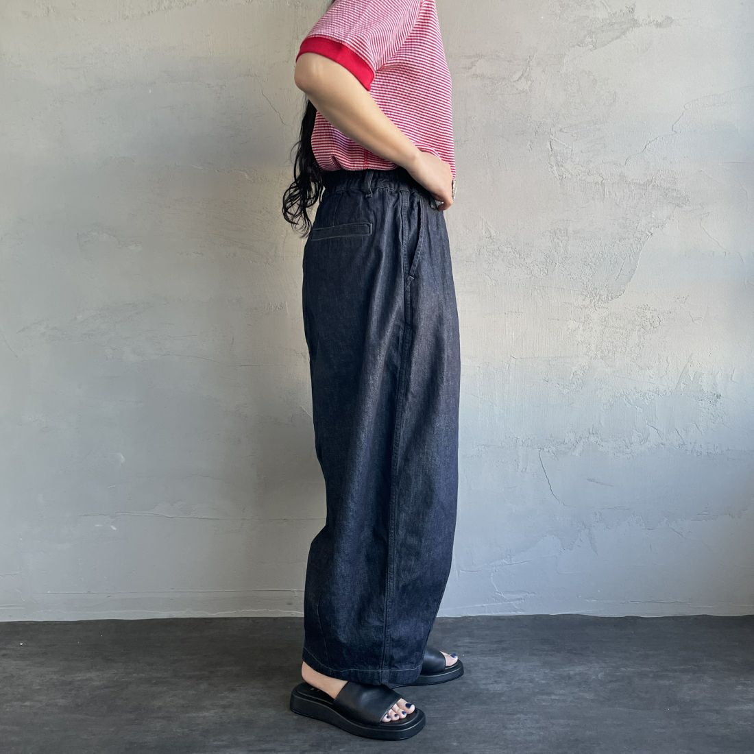 HARVESTY [ハーベスティ] デニムサーカスパンツ [A11801] 98 ONEWASH &&モデル身長：156cm 着用サイズ：0&&