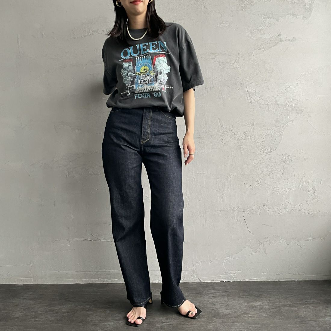 YANUK [ヤヌーク] ボーイズストレート LEA/レア [57134230] OWI&&モデル身長：163cm　着用サイズ：24&&