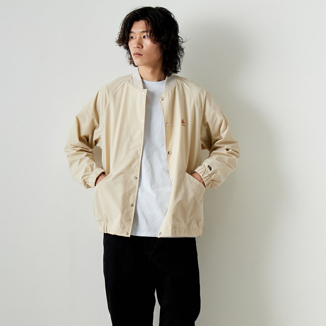 HELLO CALIF [ハローカリフ] ビーチジャケット [HC-241-013] OFF &&モデル身長：182cm 着用サイズ：L&&