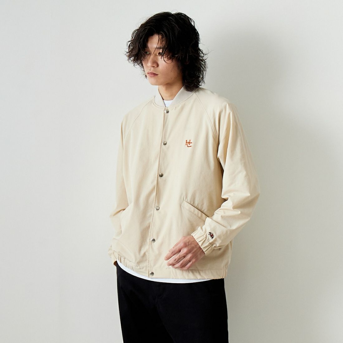 HELLO CALIF [ハローカリフ] ビーチジャケット [HC-241-013] OFF &&モデル身長：182cm 着用サイズ：L&&