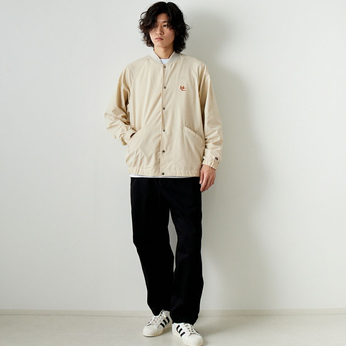 HELLO CALIF [ハローカリフ] ビーチジャケット [HC-241-013] OFF &&モデル身長：182cm 着用サイズ：L&&