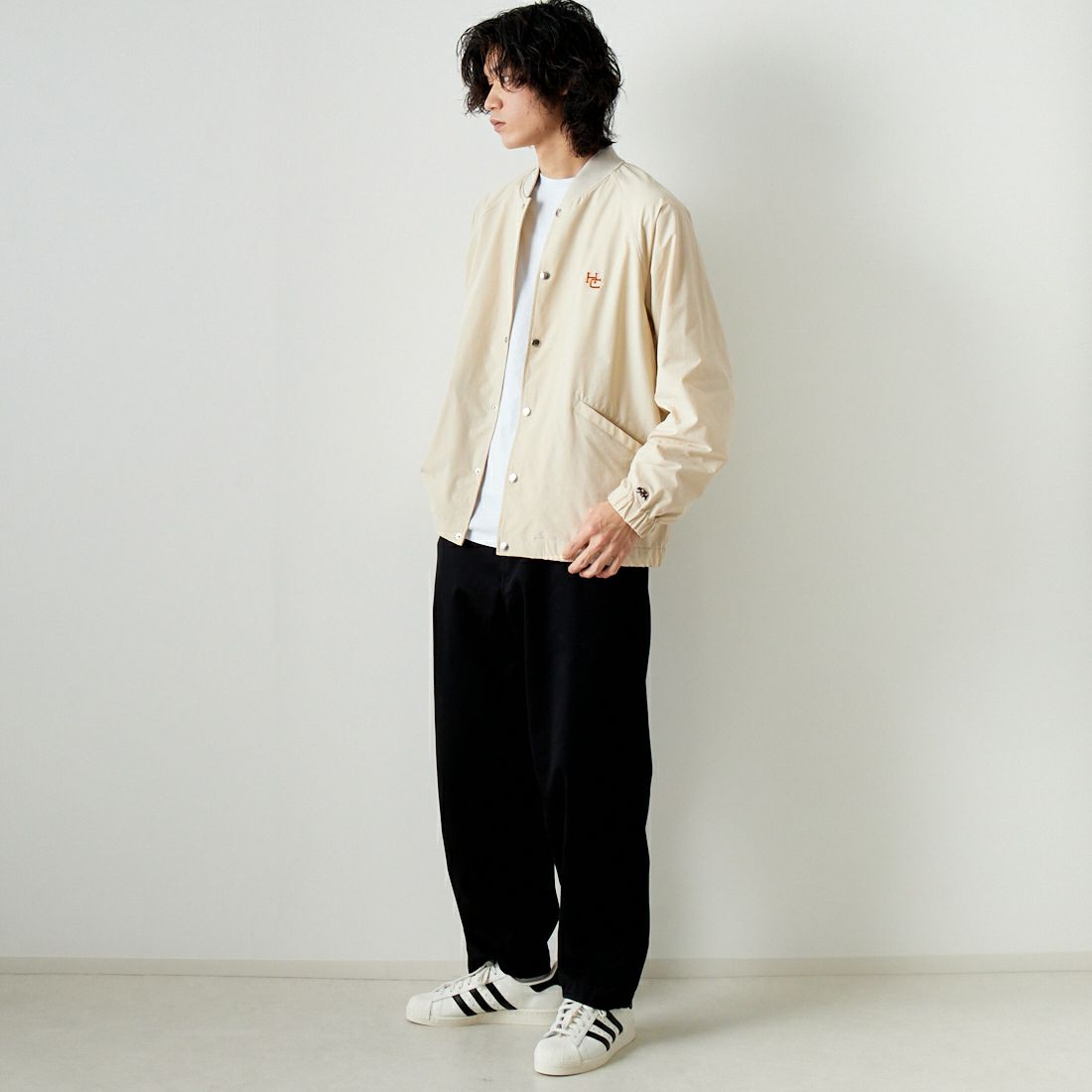 HELLO CALIF [ハローカリフ] ビーチジャケット [HC-241-013] OFF &&モデル身長：182cm 着用サイズ：L&&