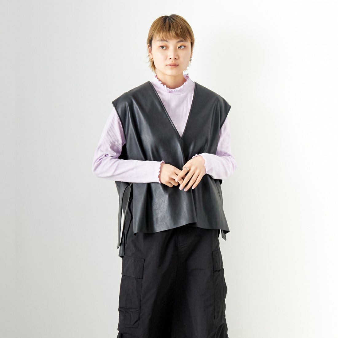 12 BLACK&&モデル身長：160cm 着用サイズ：F&&