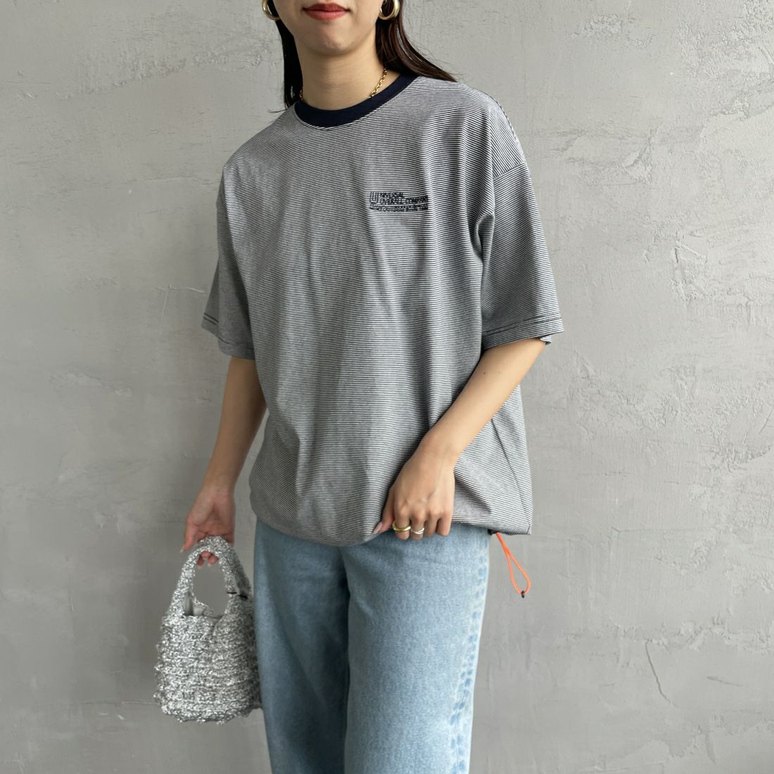 NVY BORDER&&モデル身長：163cm 着用サイズ：S&&