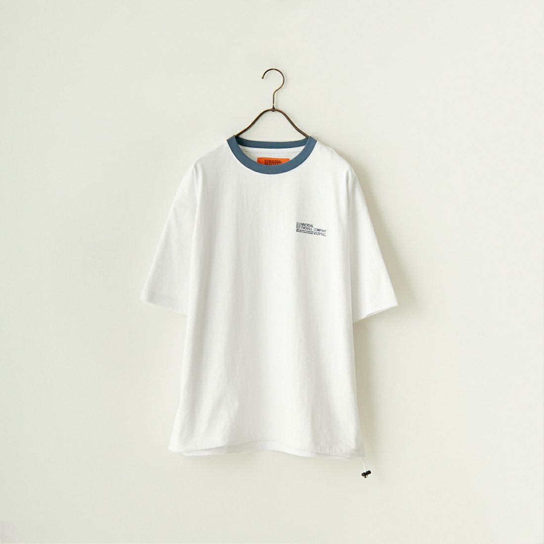 UNIVERSAL OVERALL [ユニバーサルオーバーオール] 別注 ドローコード付き ワイドシルエットTシャツ [U2411282IN-JF] WHITE