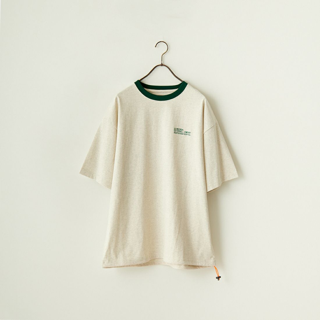 UNIVERSAL OVERALL [ユニバーサルオーバーオール] 別注 ドローコード付き ワイドシルエットTシャツ [U2411282IN-JF] GRAY