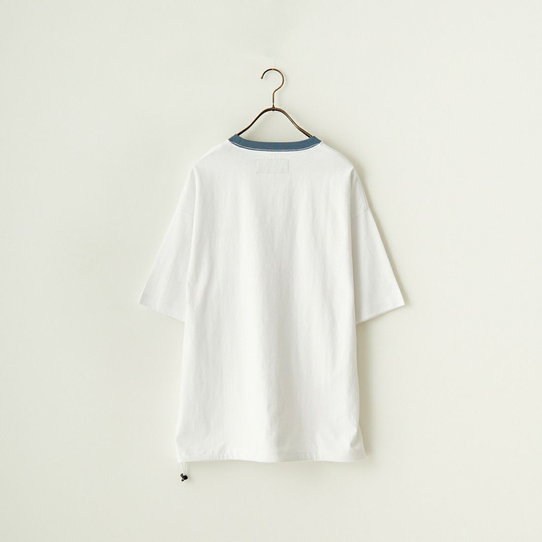 UNIVERSAL OVERALL [ユニバーサルオーバーオール] 別注 ドローコード付き ワイドシルエットTシャツ [U2411282IN-JF] WHITE