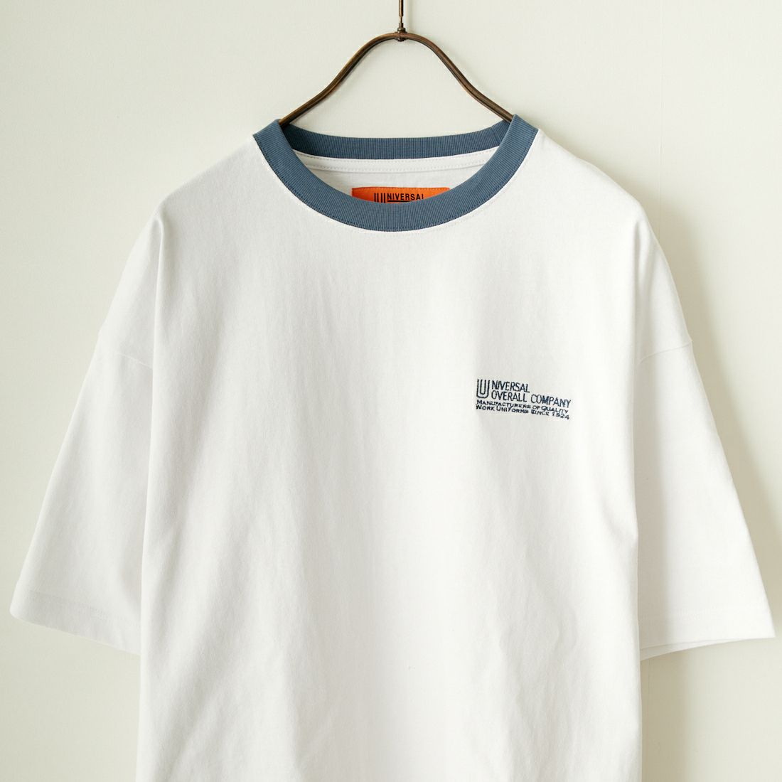 UNIVERSAL OVERALL [ユニバーサルオーバーオール] 別注 ドローコード付き ワイドシルエットTシャツ [U2411282IN-JF] WHITE