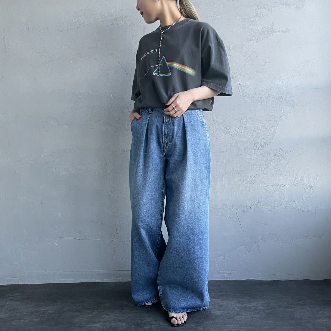 NEEDBY heritage [ニードバイヘリテージ] AARON デニムパンツ [N1C6011378MB] MB &&モデル身長：156cm 着用サイズ：24&&