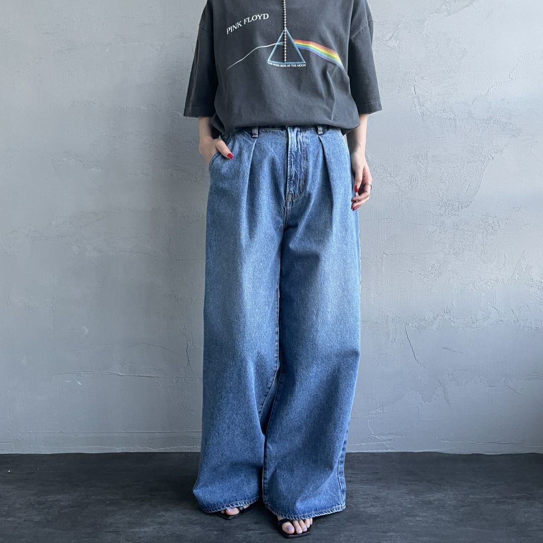 NEEDBY heritage [ニードバイヘリテージ] AARON デニムパンツ [N1C6011378MB] MB &&モデル身長：156cm 着用サイズ：24&&