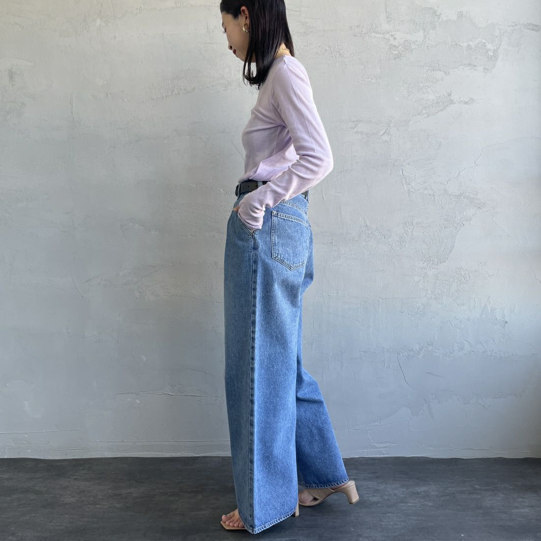 NEEDBY heritage [ニードバイヘリテージ] AARON デニムパンツ [N1C6011378MB] MB &&モデル身長：163cm 着用サイズ：25&&