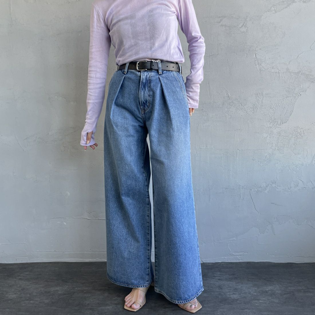 NEEDBY heritage [ニードバイヘリテージ] AARON デニムパンツ [N1C6011378MB] MB &&モデル身長：163cm 着用サイズ：25&&