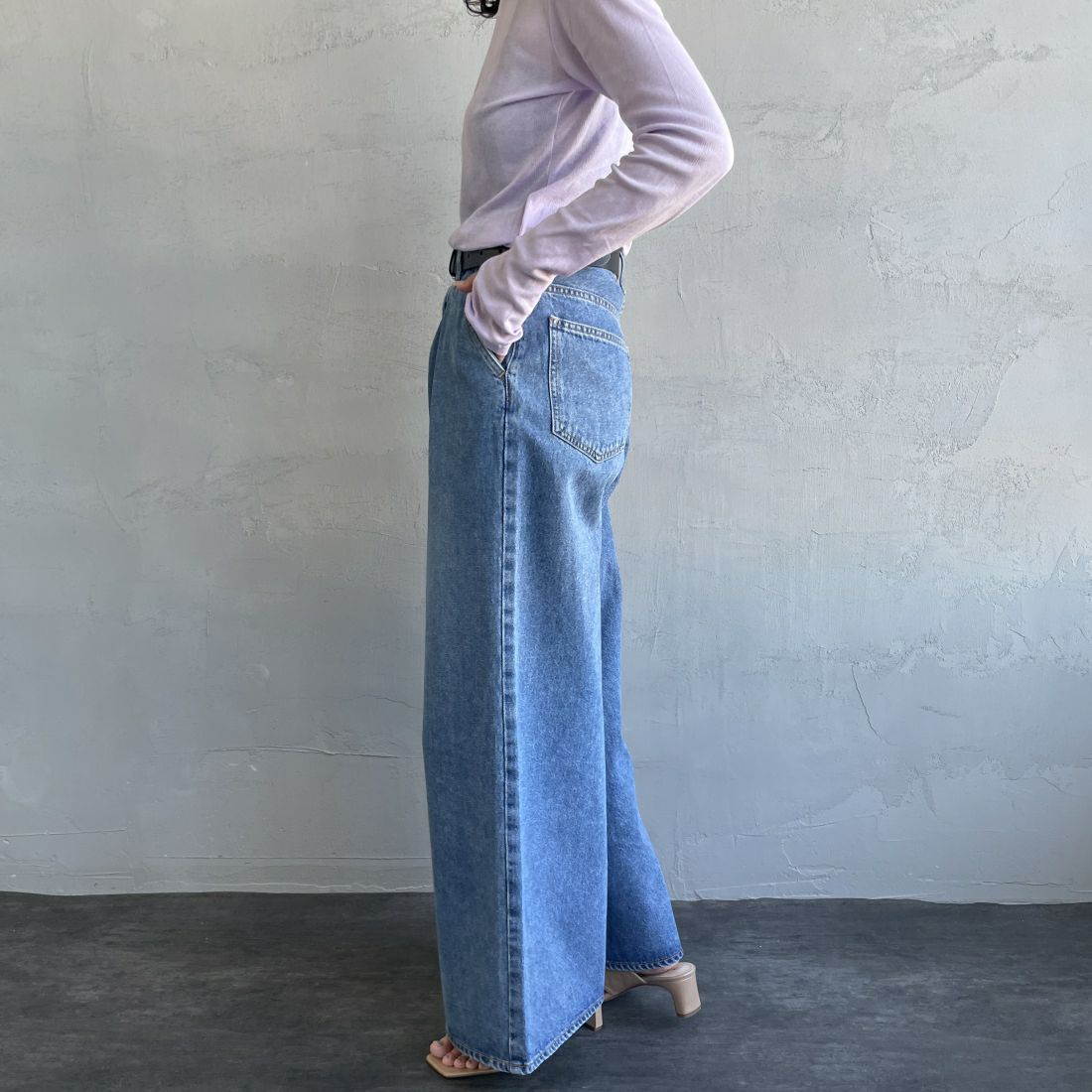 NEEDBY heritage [ニードバイヘリテージ] AARON デニムパンツ [N1C6011378MB] MB &&モデル身長：163cm 着用サイズ：25&&