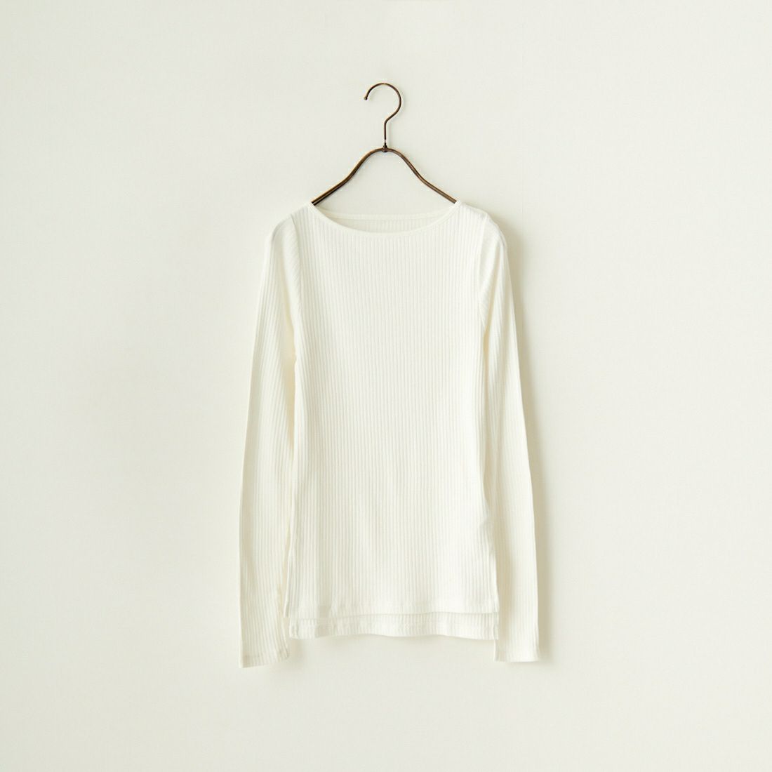 Noir Fabrik [ヌワールファブリック] ボートネックロングスリーブリブTシャツ [JFS-C021] O.WHITE