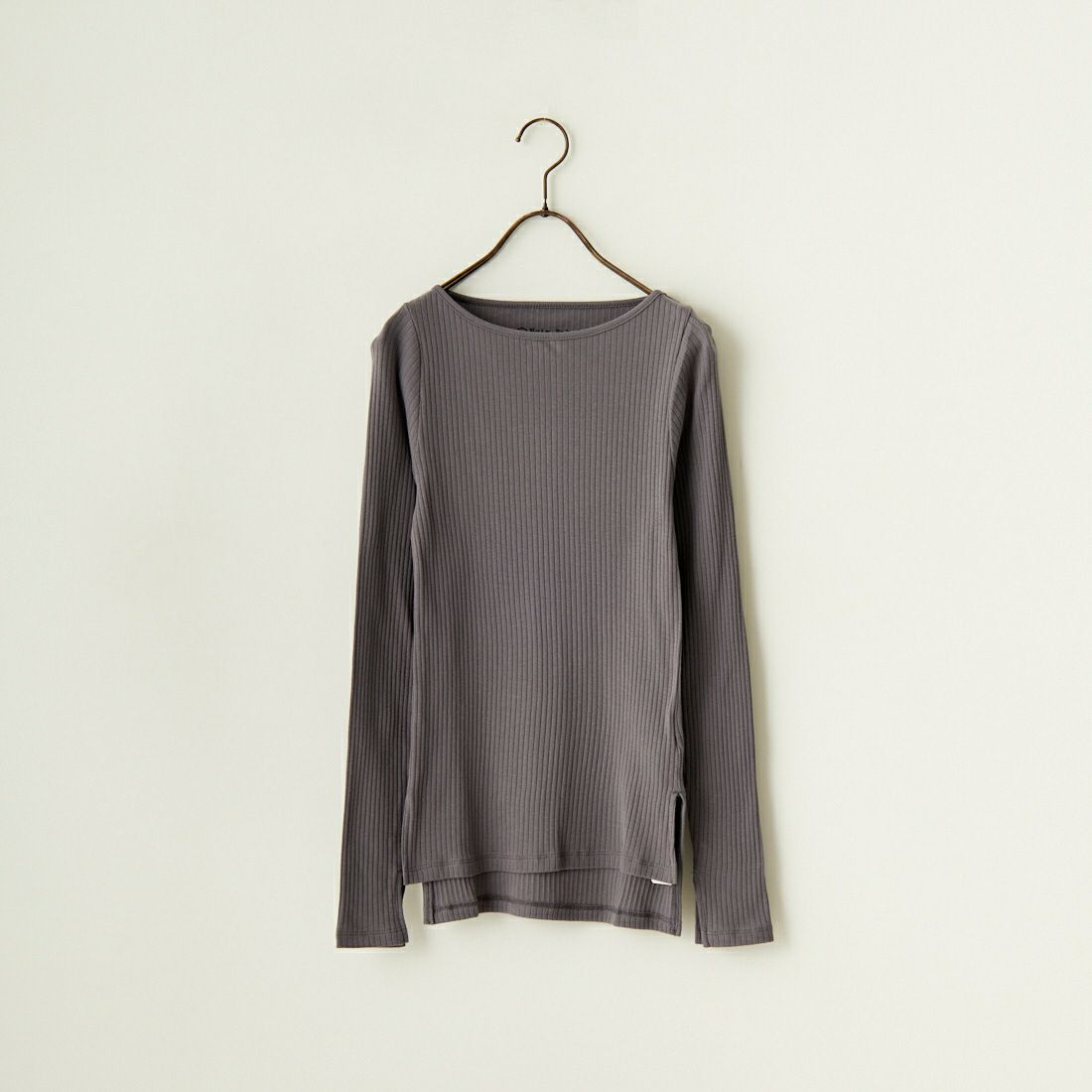 Noir Fabrik [ヌワールファブリック] ボートネックロングスリーブリブTシャツ [JFS-C021] CHARCOAL