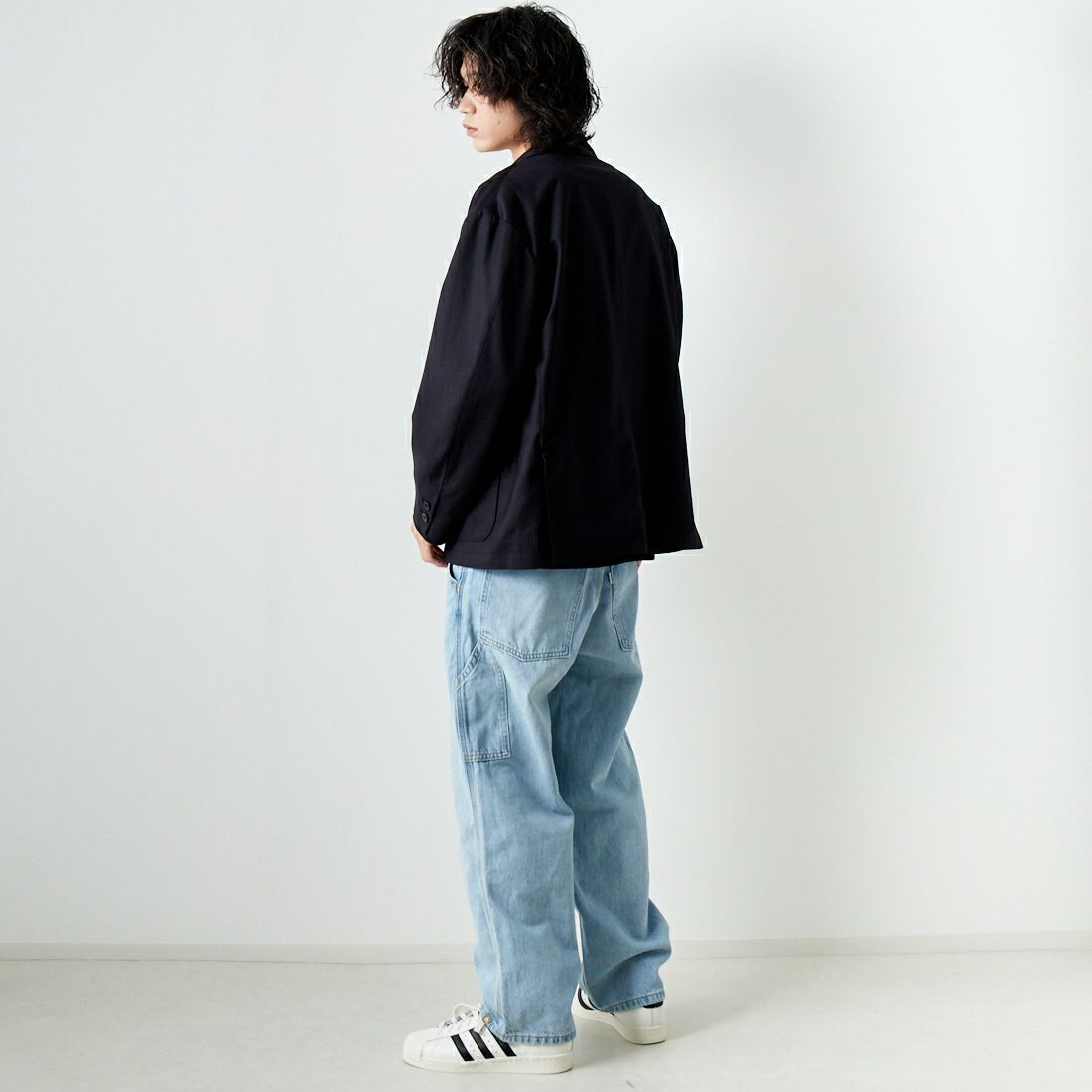 Noir Fabrik [ヌワールファブリック] ワイドジャケット [NF-241-018] BLACK ST &&モデル身長：182cm 着用サイズ：M&&