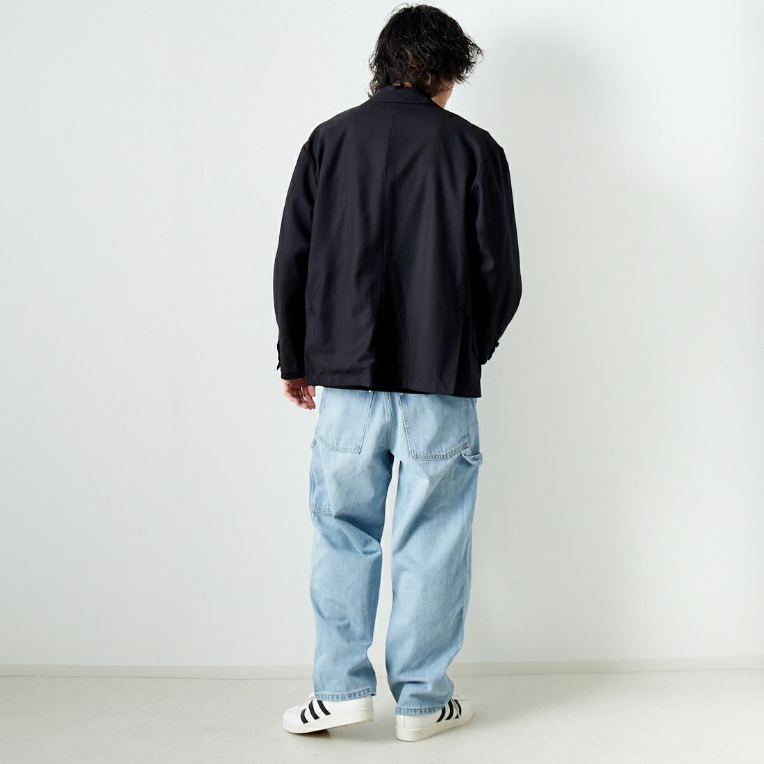 Noir Fabrik [ヌワールファブリック] ワイドジャケット [NF-241-018] BLACK ST &&モデル身長：182cm 着用サイズ：M&&