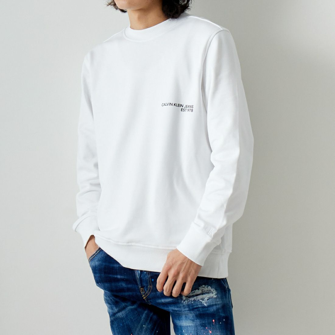 Calvin Klein Jeans [カルバンクライン ジーンズ] AR-CK SPRAY クルーネックスウェット [J30J325059] YAF