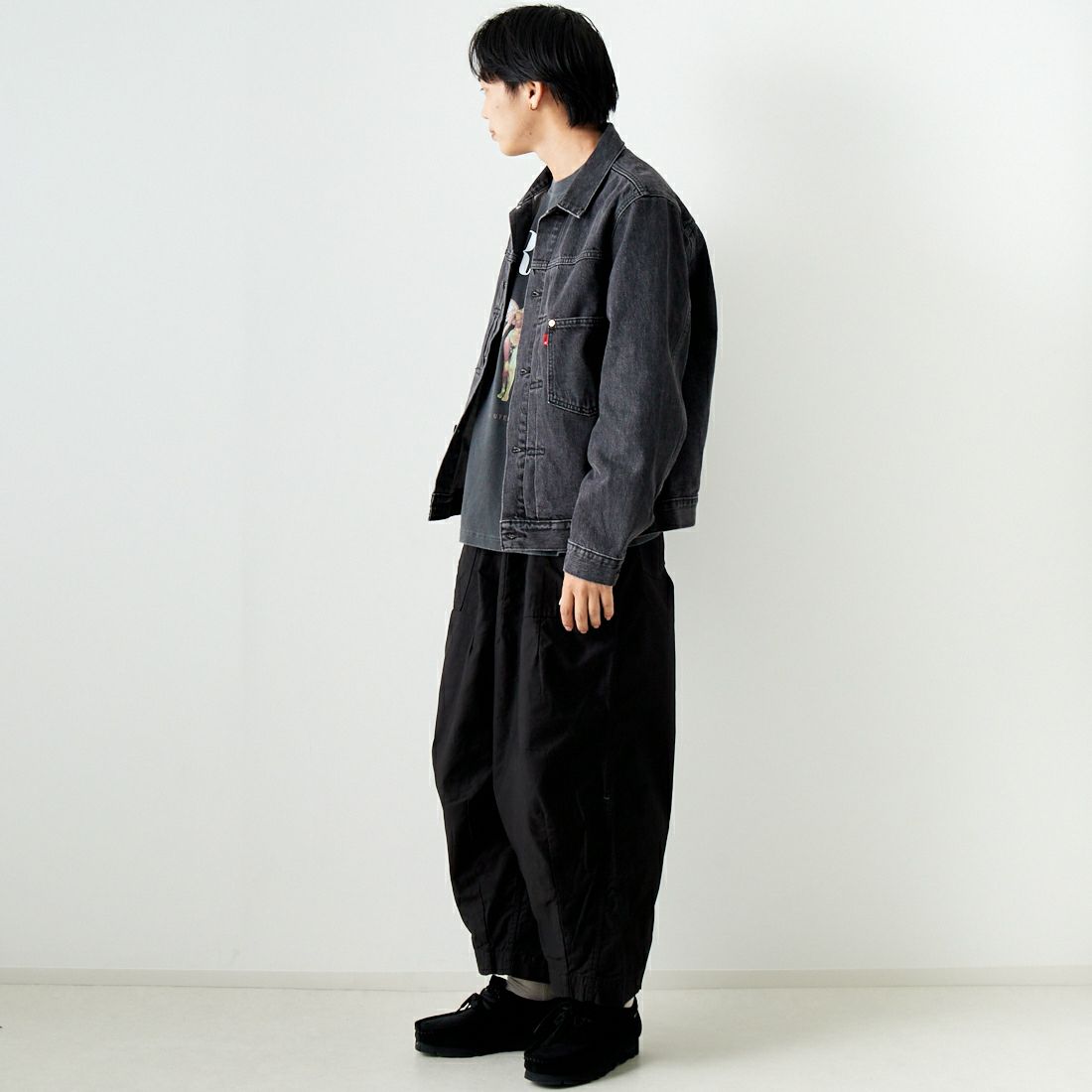 LEVI'S [リーバイス] TYPE1 トラッカージャケット [A3174-00] 00 MIDNIGH&&モデル身長：179cm 着用サイズ：L&&