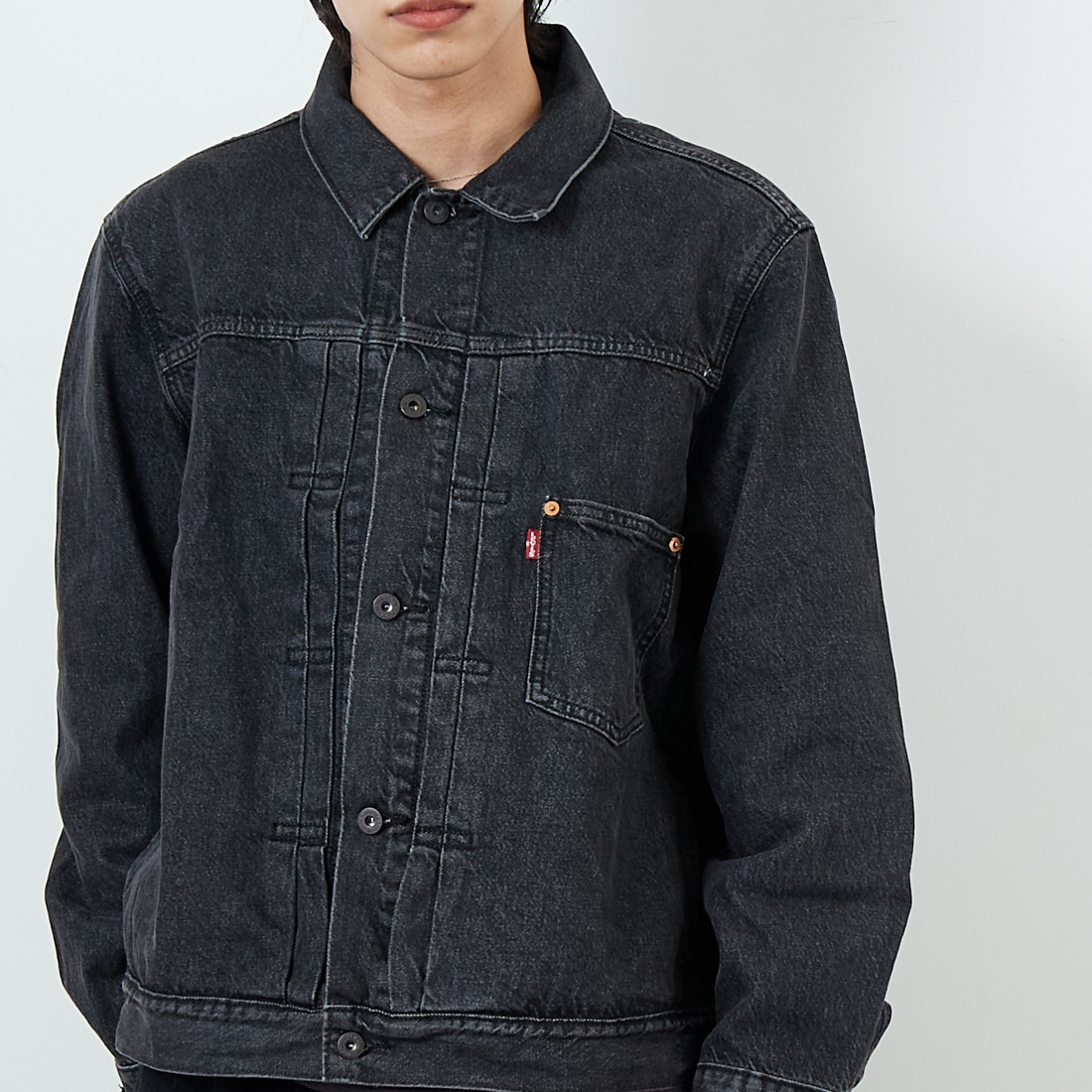 LEVI'S [リーバイス] TYPE1 トラッカージャケット [A3174-00] 00 MIDNIGH &&モデル身長：179cm 着用サイズ：L&&