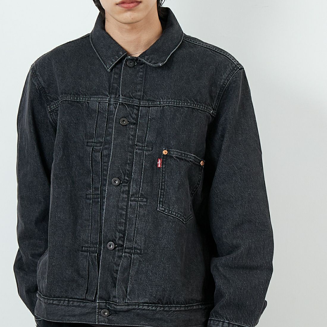 LEVI'S [リーバイス] TYPE1 トラッカージャケット [A3174-00] 00 MIDNIGH &&モデル身長：179cm 着用サイズ：L&&