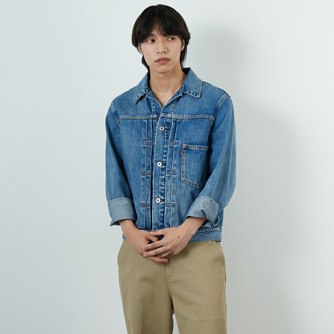LEVI'S [リーバイス] TYPE1 トラッカージャケット [A3174-00] 04 DANCING &&モデル身長：179cm 着用サイズ：M&&