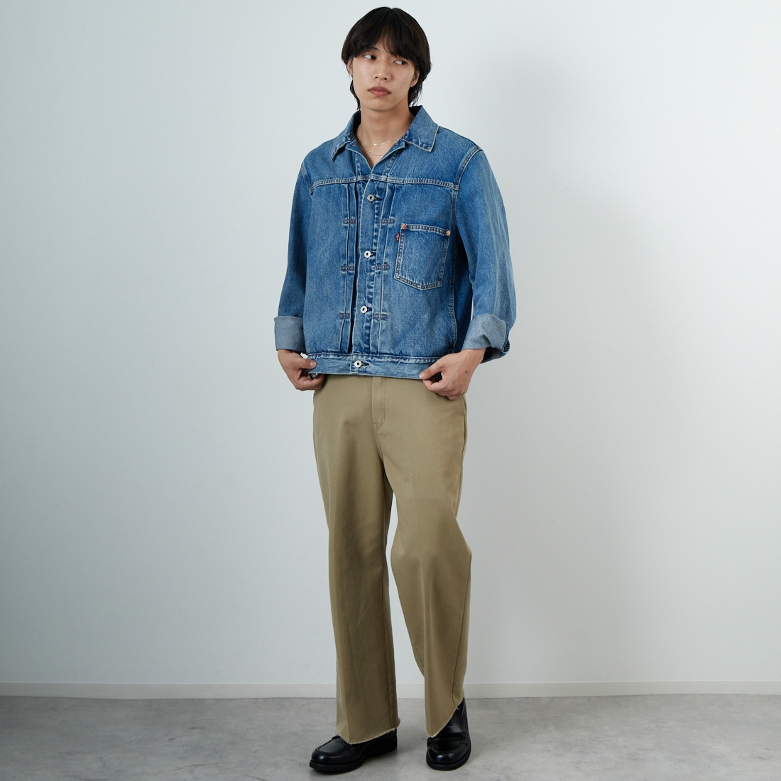 LEVI'S [リーバイス] TYPE1 トラッカージャケット [A3174-00] 04 DANCING &&モデル身長：179cm 着用サイズ：M&&