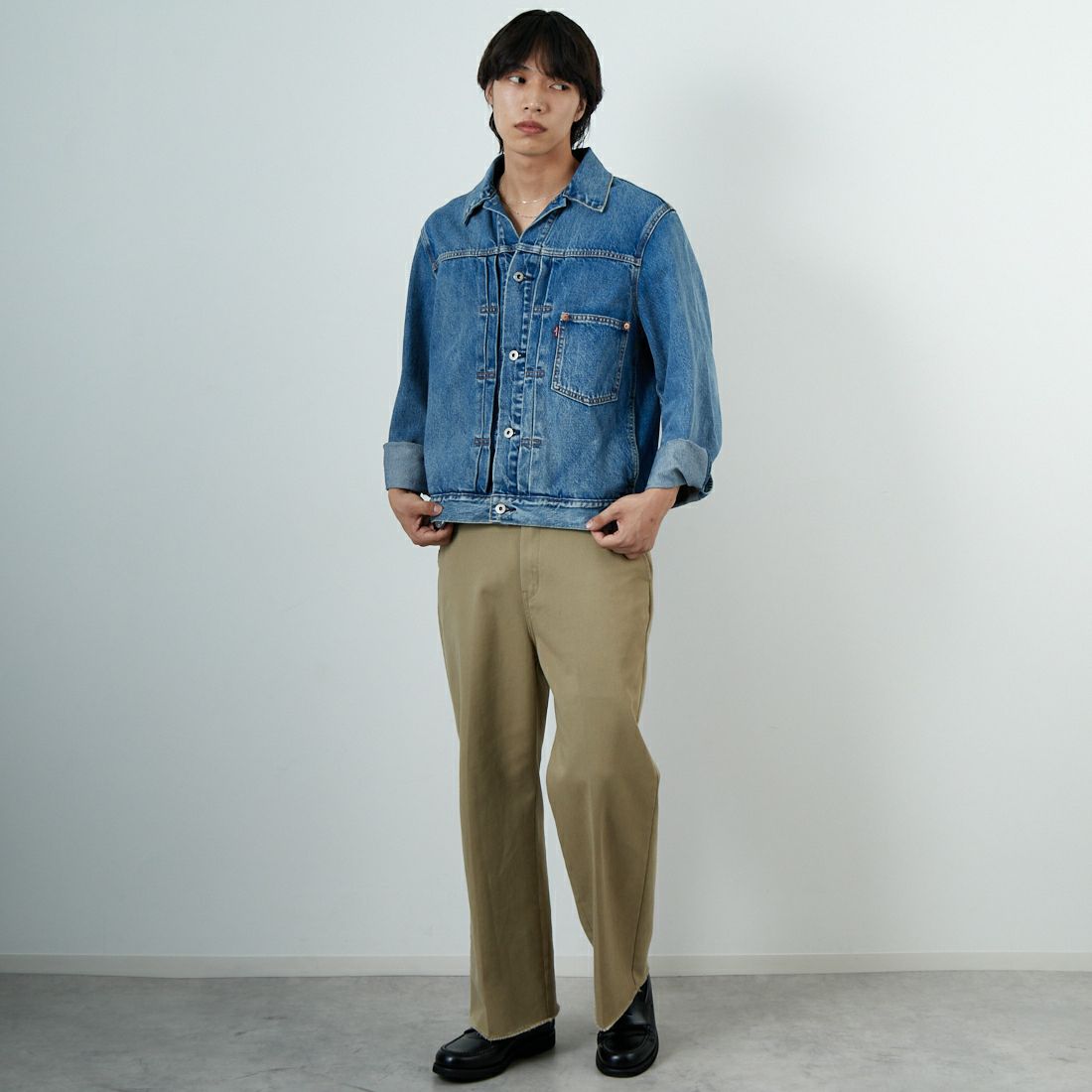 LEVI'S [リーバイス] TYPE1 トラッカージャケット [A3174-00] 04 DANCING &&モデル身長：179cm 着用サイズ：M&&