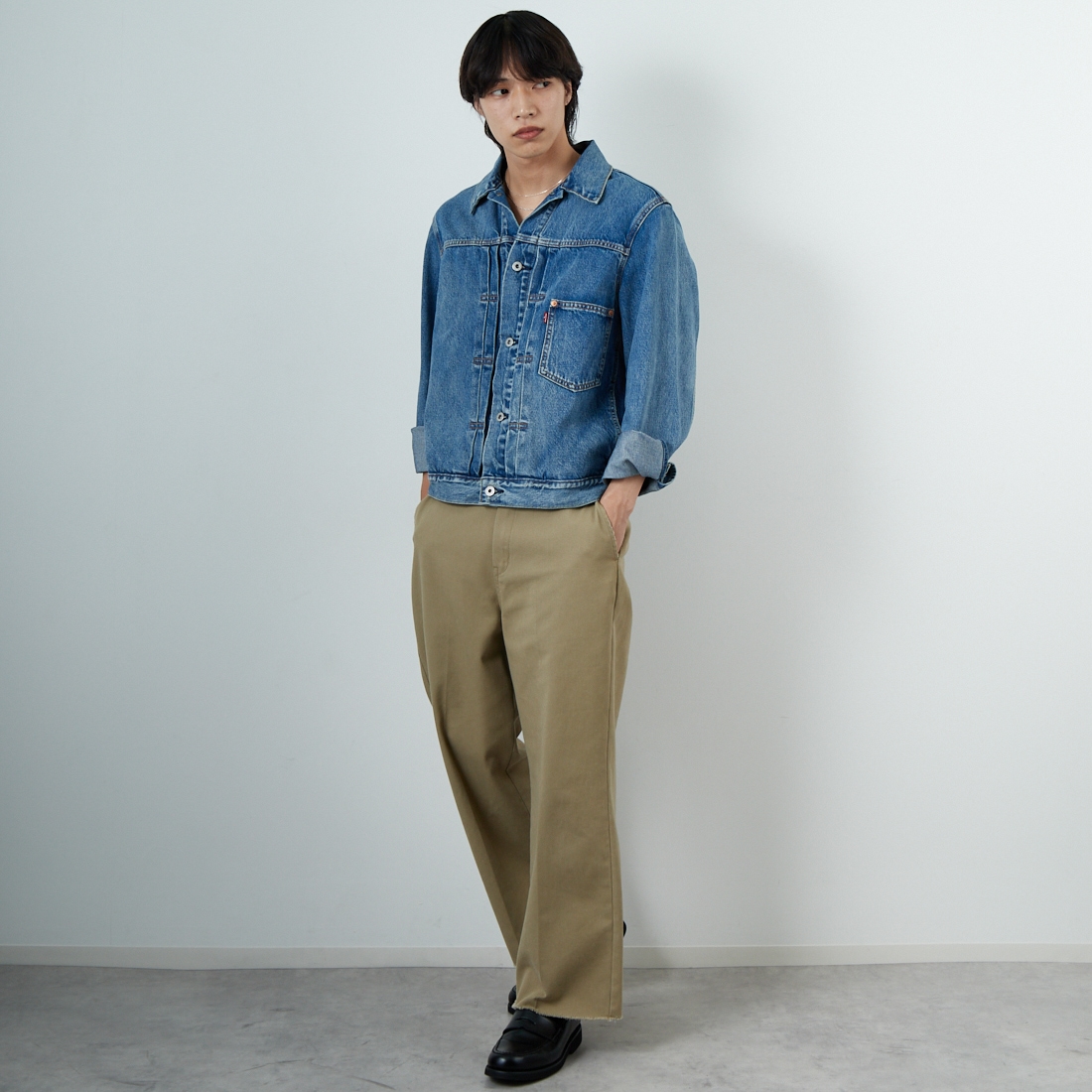 LEVI'S [リーバイス] TYPE1 トラッカージャケット [A3174-00] 04 DANCING &&モデル身長：179cm 着用サイズ：M&&