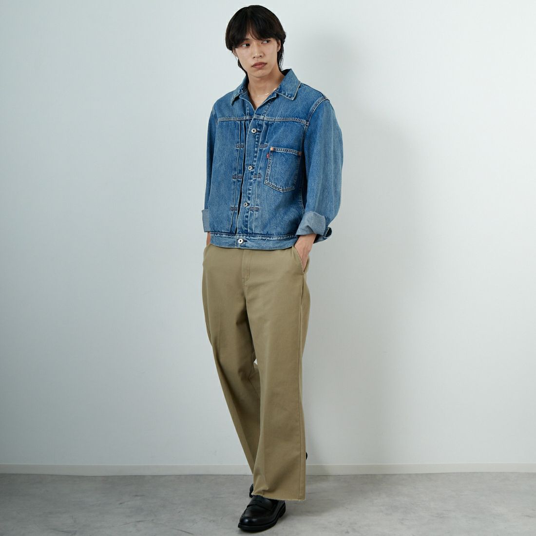 LEVI'S [リーバイス] TYPE1 トラッカージャケット [A3174-00] 04 DANCING &&モデル身長：179cm 着用サイズ：M&&