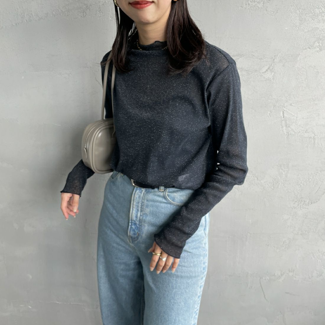 076 ﾈｲﾋﾞｰ&&モデル身長：163cm 着用サイズ：F&&