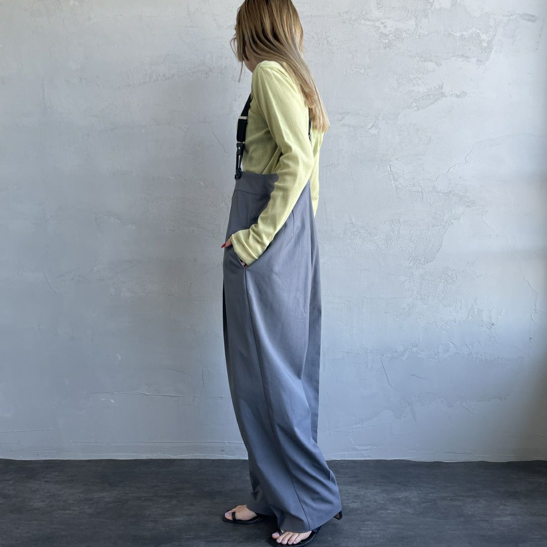 Jeans Factory Clothes [ジーンズファクトリークローズ] ハイネック シアーラメTシャツ [21241057] 060 ｸﾞﾘｰﾝ &&モデル身長：156cm 着用サイズ：F&&